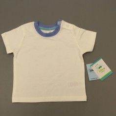 obrázek Krémové tričko s modrým lemem