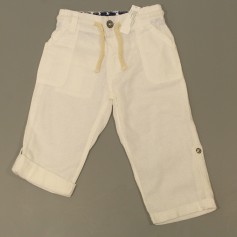obrázek Sportovně elegantní bílé lněné kalhoty