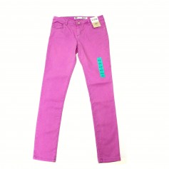 obrázek Růžovo-fialové skinny kalhoty s elastanem