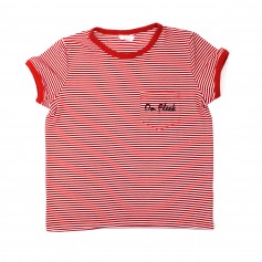 obrázek Červeno-bílé pruhované elastické triko