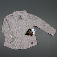 obrázek Bledě růžovo-šedá košilka s lebkami