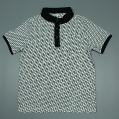 obrázek Černo-bílé polo tričko se vzorem