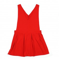 obrázek Sytě červené šaty se široce skládanou sukní