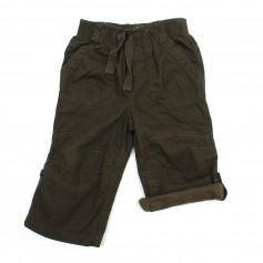 obrázek Tmavě hnědé plátěné zateplené volnočasové kalhoty