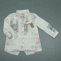obrázek Lehká tunika košilového vzhledu se vzorem v tlumených tónech