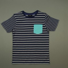 obrázek Tmavě modré pruhované bavlněné triko