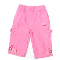 obrázek Růžové plátěné kalhoty s výšivkou