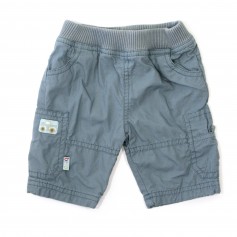 obrázek Zateplené světle šedo-modré plátěné kalhoty pro nejmenší