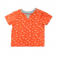 obrázek Oranžové tričko s bílým potiskem
