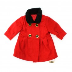 obrázek Červený zimní kabátek s černým límcem