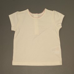 obrázek Klasické smetanové tričko s růžovou lemovkou