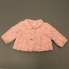 obrázek Růžový heboučký kabátek s plastickými růžičkami