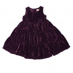 obrázek Fialové sametové šaty s mašlí, zn.Mini Boutigue