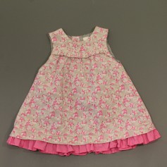 obrázek Manšestrové šedo-růžové kytičkové šaty